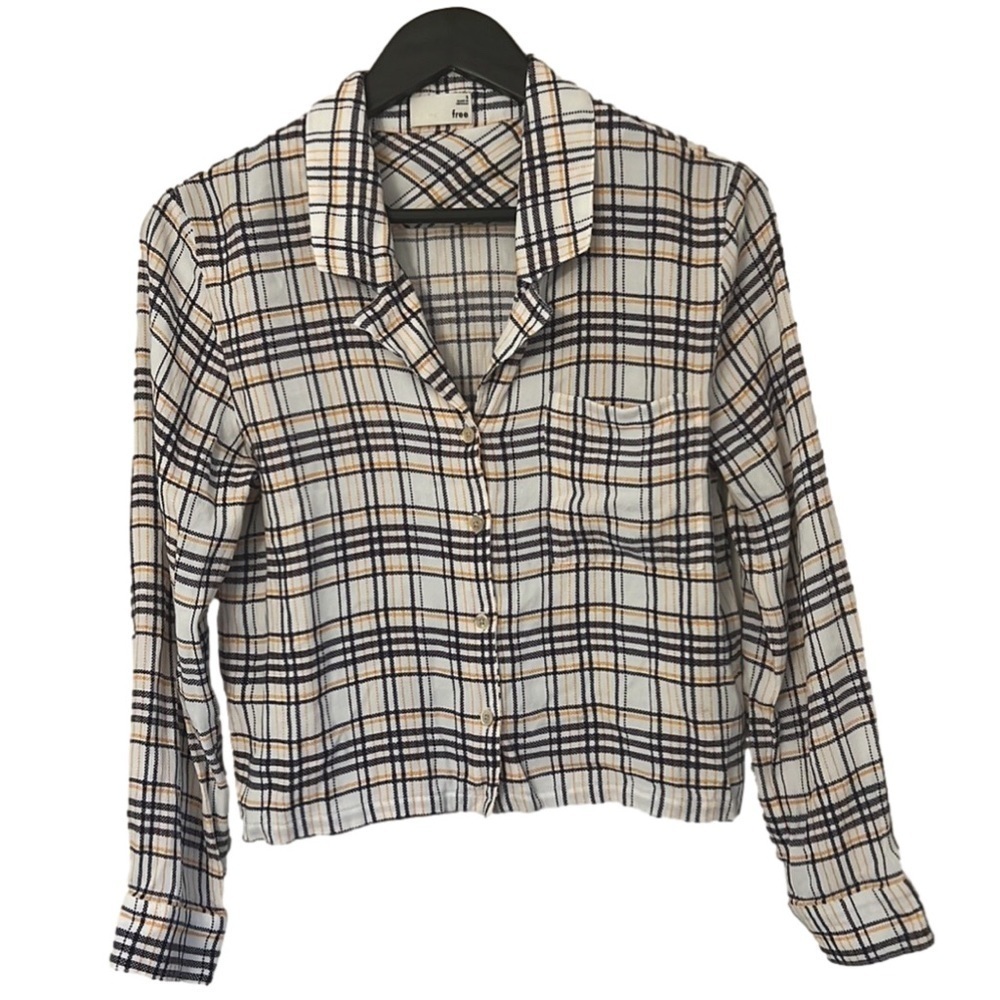 Aritzia Wilfred Free Camille Plaid Crop Collar Shirt